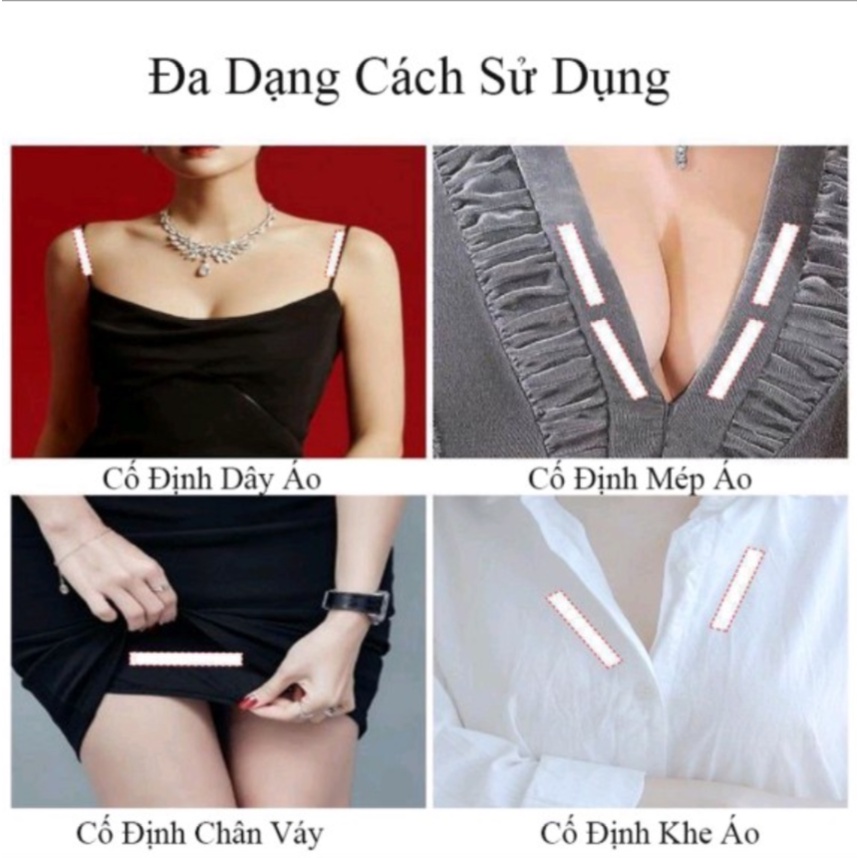 Túi 36 Miếng dán 2 Mặt Cố Định Chống Hở Mép Áo Váy Siêu Mỏng