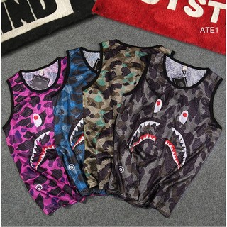 Áo ba lỗ sát nách Bape hàm mập, Áo Ba lỗ bóng rổ thể thao cá mập Unisex ATE1
