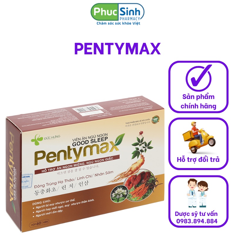 Ngủ ngon Good Sleep Pentymax💥HÀNG CHÍNH HÃNG💥hỗ trợ người bị mất ngủ chán ăn,rối loạn giấc ngủ,kém ăn, tăng sức đề kháng