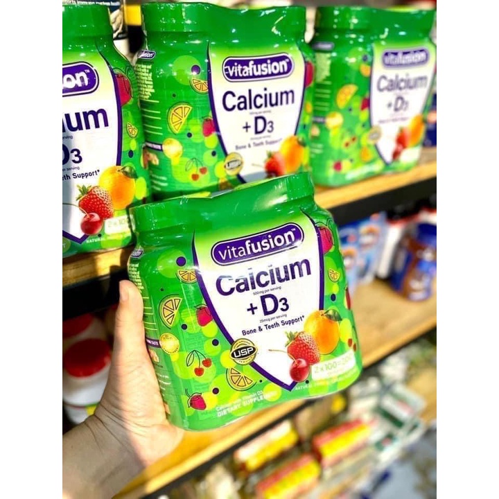 Kẹo dẻo bổ sung Calcium + D3 - VitaFushion - Calcium 500MG + 25mcg D3