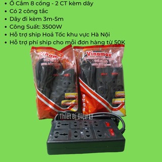 Ổ cắm liền dây 8 lỗ cắm vinamax 2200w