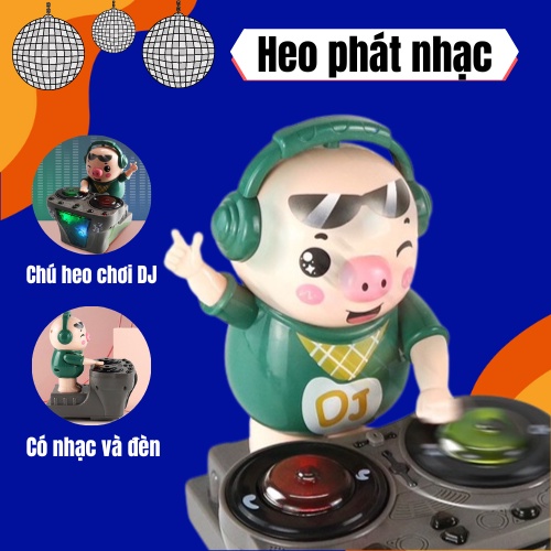 Heo Phát Nhạc - Chú Heo Chơi DJ Năng Động Siêu Dễ Thương Nhảy Theo Nhạc Và Đèn Cho Bé
