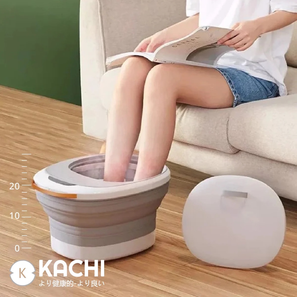 Bồn ngâm chân massage nhiệt hồng ngoại xếp gọn Kachi MK344 tăng lưu thông tuần hoàn máu giúp ngủ ngon