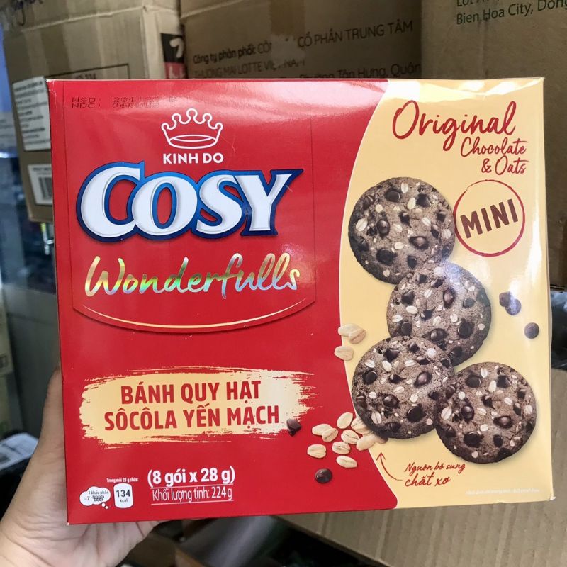 bánh quy hạt socola yến mạch hộp 224g