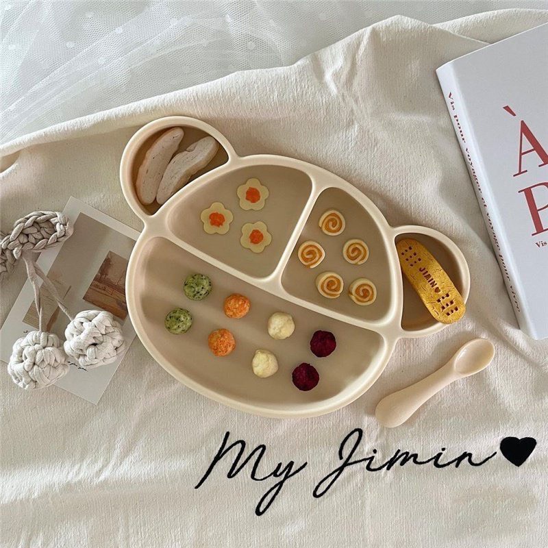 Khay Ăn Dặm Silicon Barrot Gấu Cho Bé