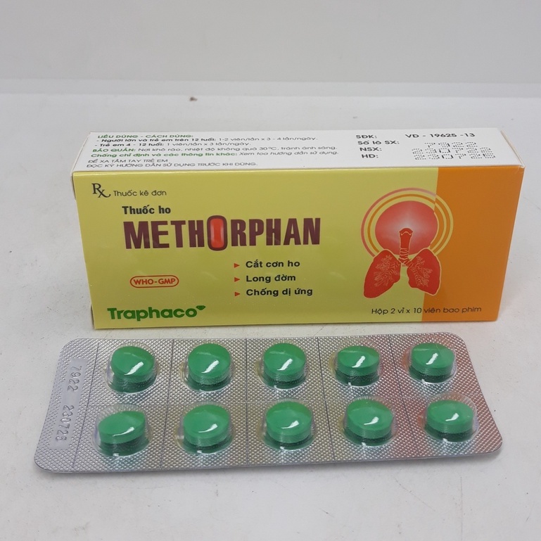 Methorphan Traphaco - Hộp 2 vỉ × 10 viên