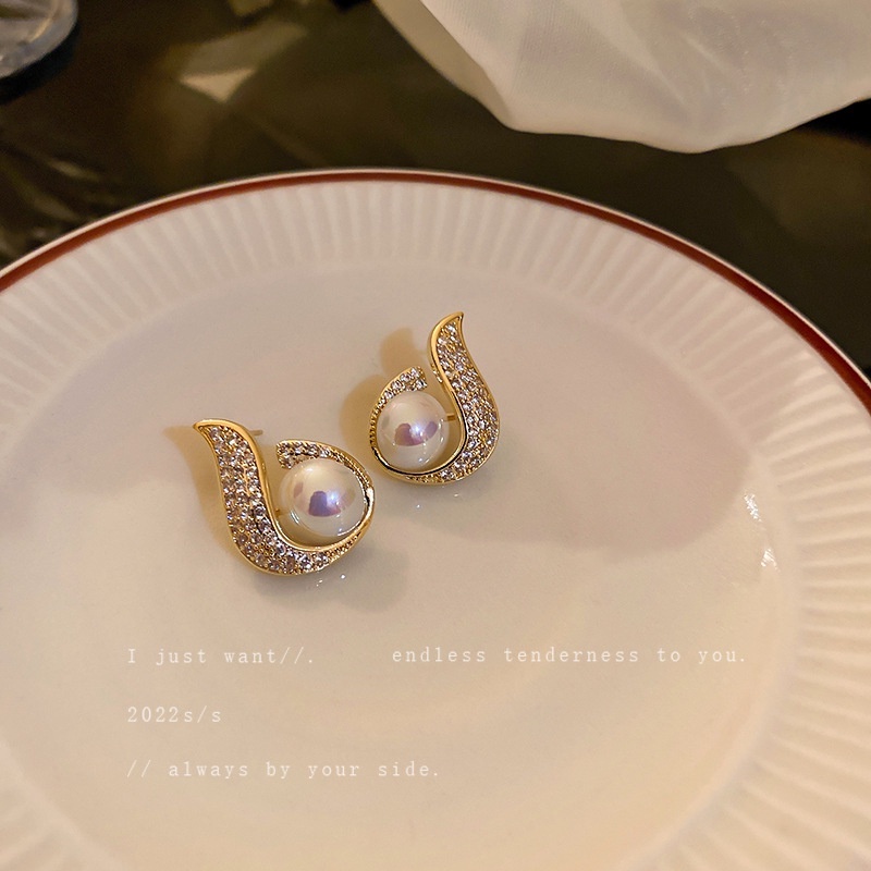 Bông Tai Hình Giọt Nước Đính Đá Zircon Thời Trang Hàn Quốc Cho Nữ