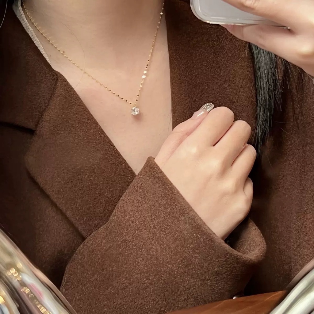KHÔNG ĐEN GỈ - Dây Chuyền Angel Đính Đá Thép Titanium - Vani Store - TS000721