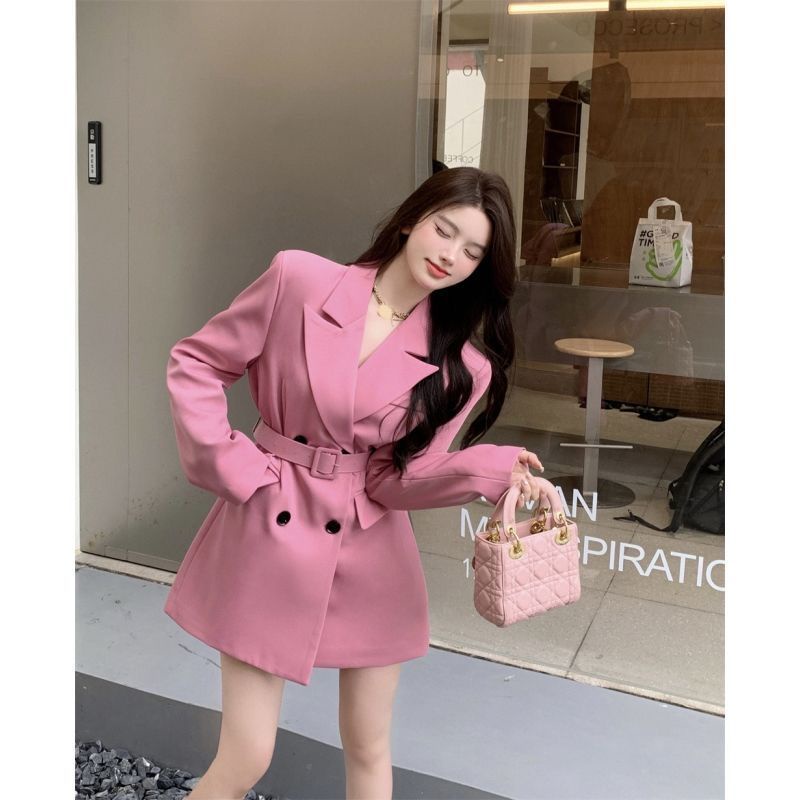 Áo Khoác Blazer Thiết Kế Hai Hàng Nút Thời Trang Thu Đông Hàn Quốc Mới