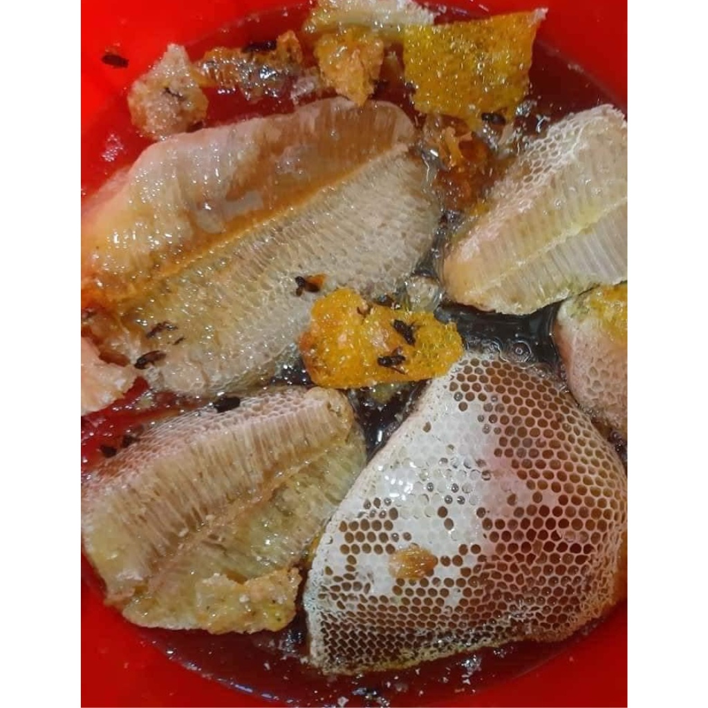 Hoa Đu đủ đực tươi ngâm Mật ong rừng (ong khoái) nguyên chất - Hàng Thủ công loại 1, không pha trộn - Hũ thủy tinh 750ml