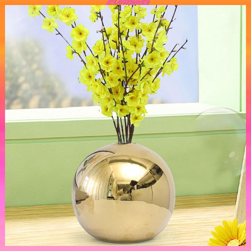 Lọ Hoa Hình Quả Bóng Gốm Mạ Vàng 2 Kloware2 Dùng Trang Trí