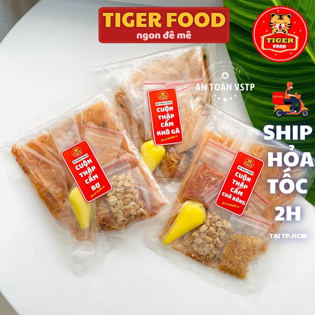 COMBO 3 set bánh tráng dẻo tôm lục vị 💖TIGER FOOD💖 Bánh tráng dẻo full topping 7 món siêu ngon - Đặc sản Tây Ninh