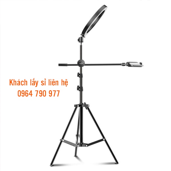 Giá đỡ chân quay video topshot quay review sản phẩm, livestream, spa phun xăm có đèn chân 2.1m
