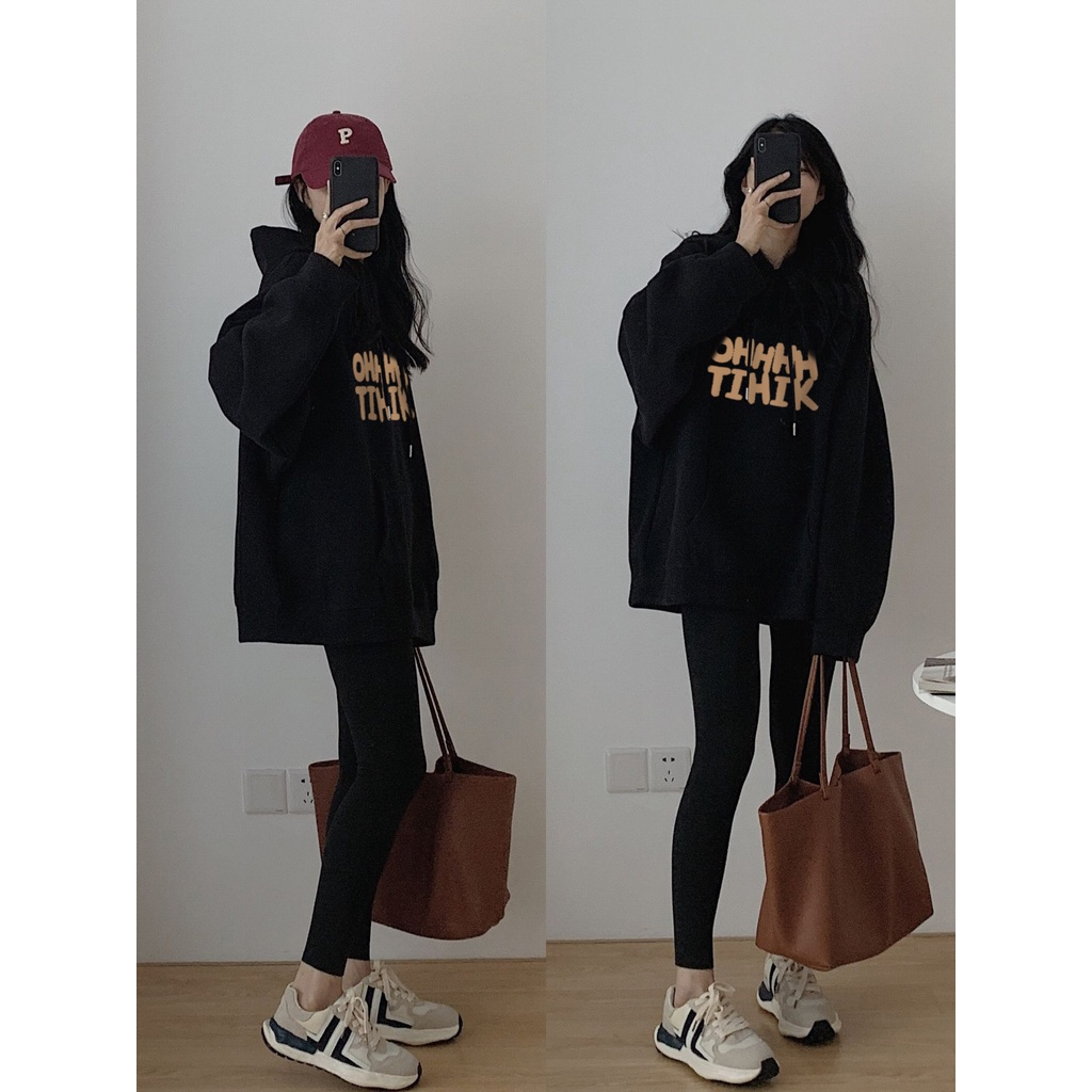 Áo hoodie XIAOZHAINV tay dài dáng rộng in họa tiết kiểu retro mỹ thời trang mùa đông | BigBuy360 - bigbuy360.vn