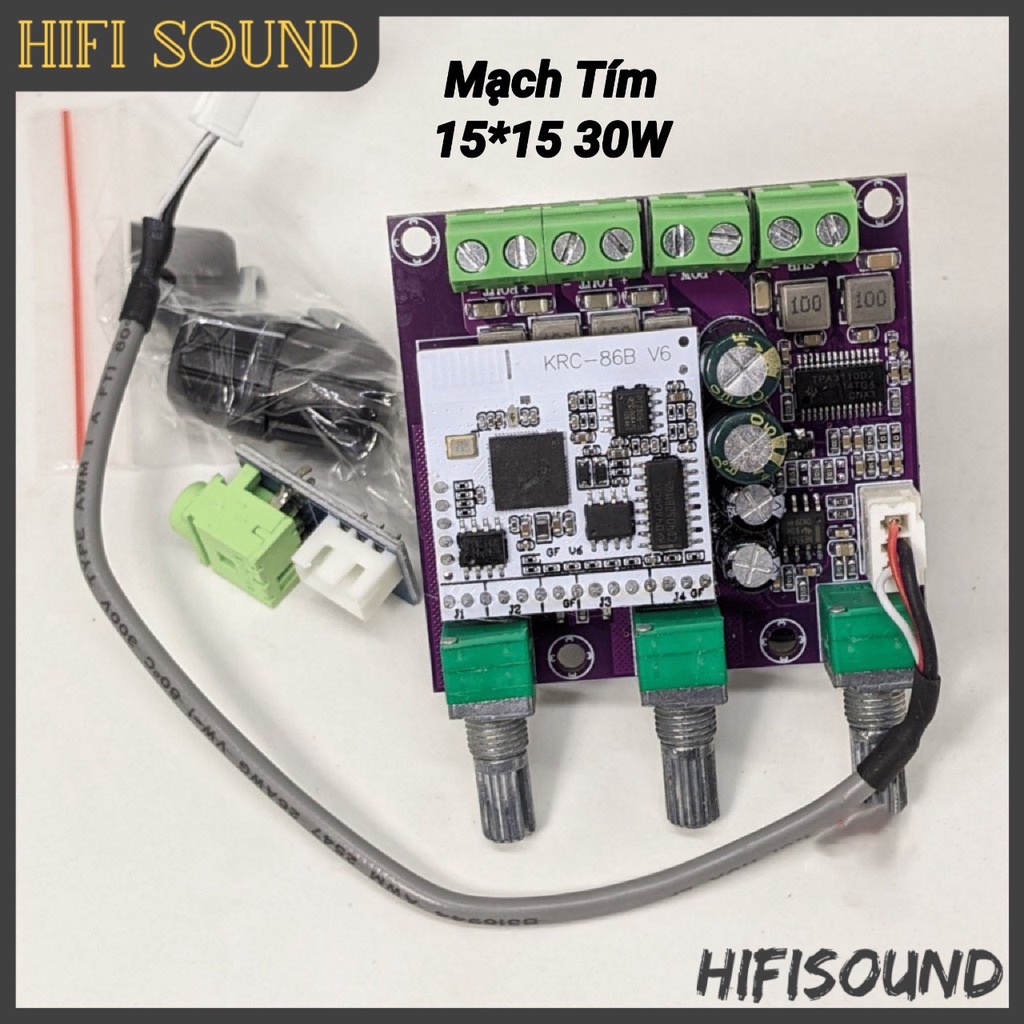 Mạch âm thanh Krc 2.1 TPA 3110 Màu tím (15*15+30W) Bản nâng cao