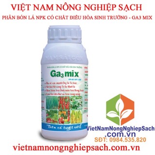 Phân bón lá npk có chất điều hòa sinh trưởng – ga3 mix ra rễ cực mạnh, dày lá, to trái, nở bụi, nở cọng chai 500ml