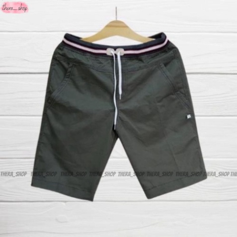 Quần Short Lửng Nam Kaki Vải Mềm Mịn Lưng Thun Bảng To Co Giãn Cao Cấp - thera_shop