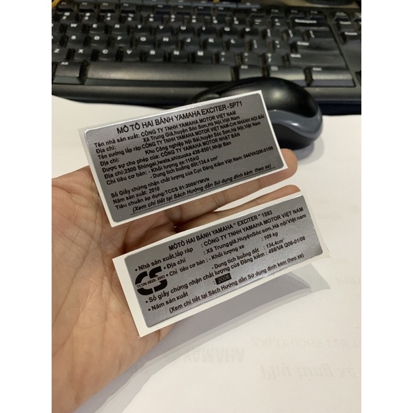 Tem gấp ex nhỏ từ 2006 đến 2010 đủ đời xe