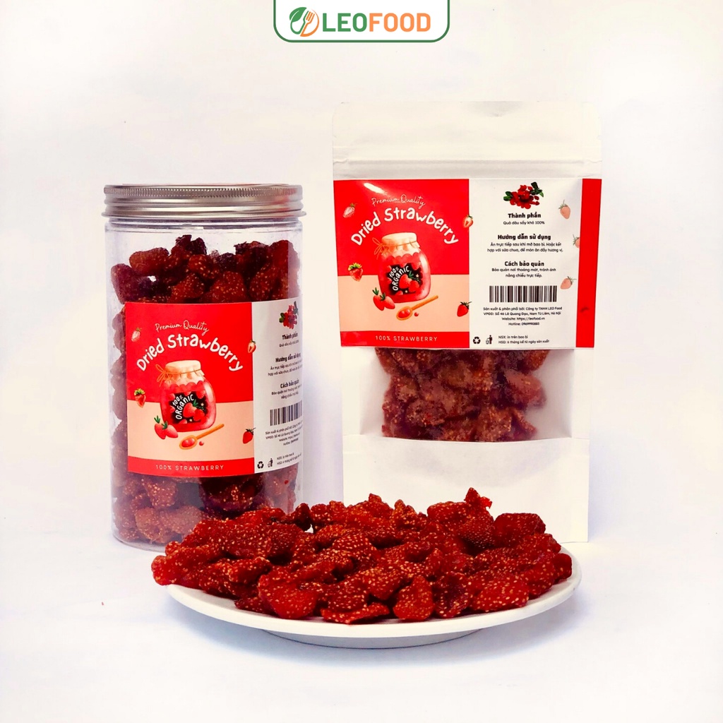 Dâu Tây Sấy Dẻo LeoFood Chua Ngọt Nguyên Vị Tự Nhiên