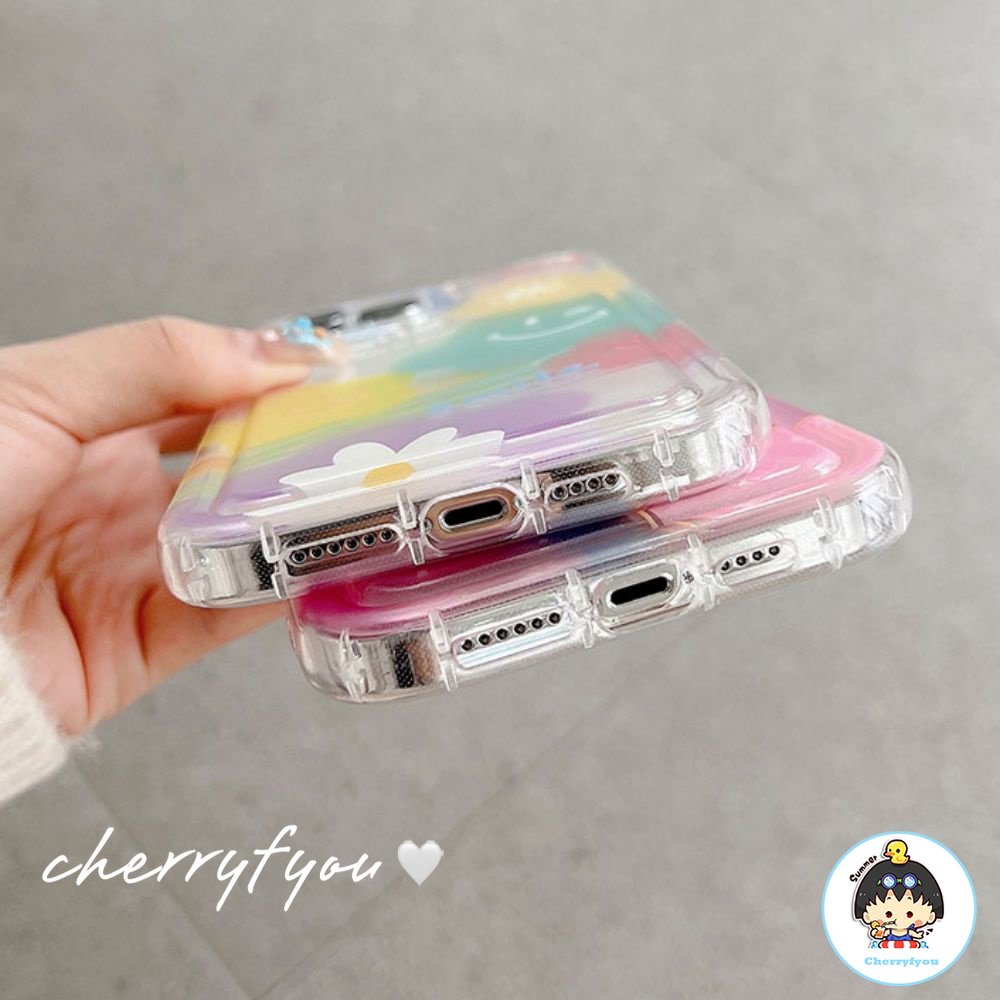 Ốp Điện Thoại TPU Mềm Trong Suốt Họa Tiết Hoa Mặt Cười Cho IPhone 11 12 13 14 Pro Max XS XR 7 8 Plus