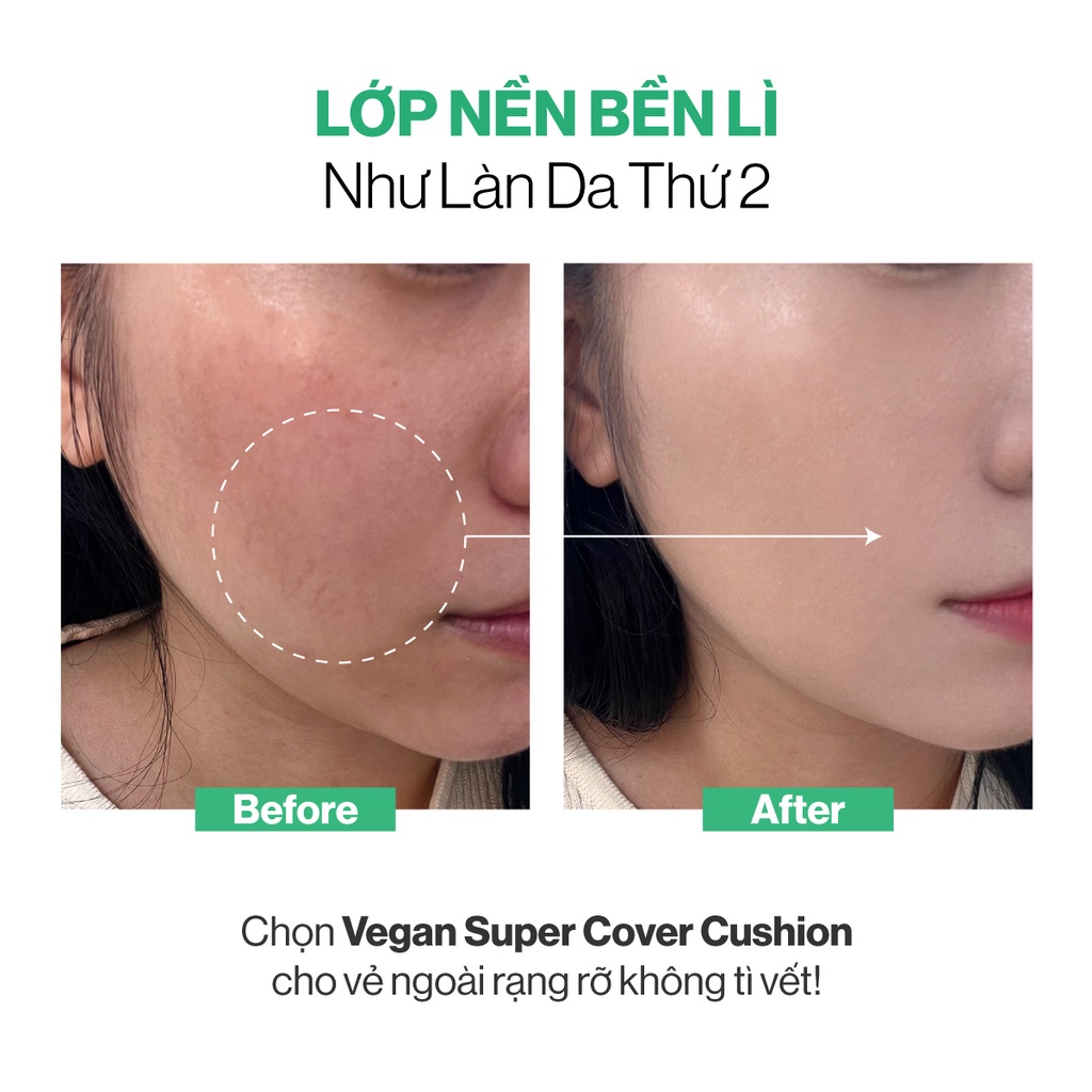 Siêu Phấn Nước Che Phủ GLAMRR Q Vegan Super Cover Cushion SPF50+/PA+++