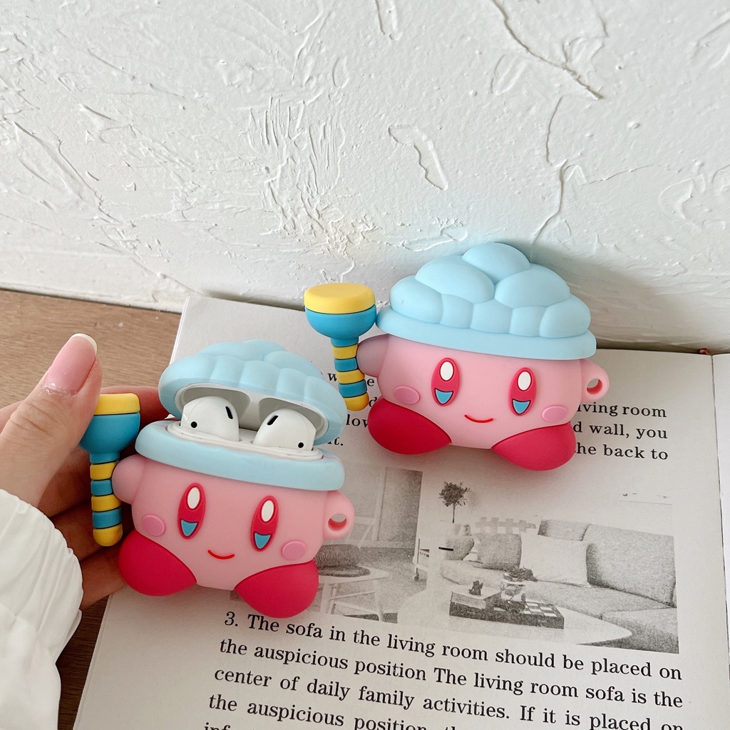 Vỏ Bảo Vệ Hộp Sạc Tai Nghe AirPods Pro2 2022 1 / 2 Gen3 Bluetooth Không Dây Bằng Silicon Hình Kirby 3D Dễ Thương