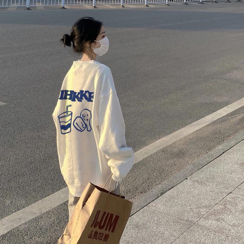 Áo hoodie nữ NRVP cổ tròn dài tay phong cách Hàn Quốc thời trang 2023