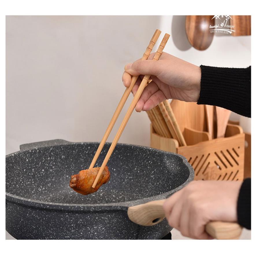Đũa Tre Ăn Cơm CHuyên Sứ Dụng Trong Nhà Hàng Khách Sạn, Thiết Kế Tay Cầm Thắt Khúc