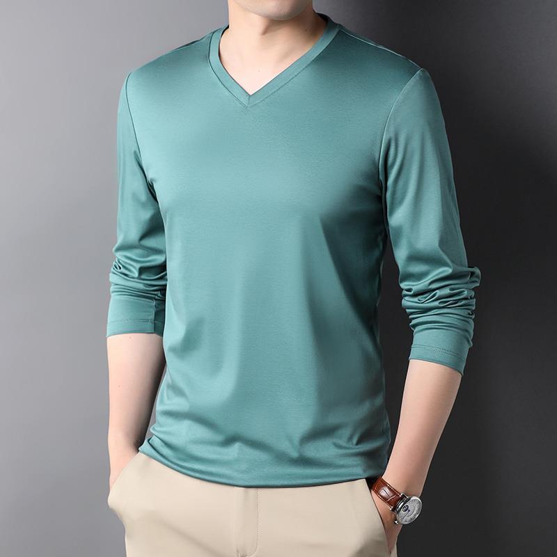 Áo Thun Cotton Tay Dài Cổ Chữ V In Hình Superman Thời Trang Mùa Thu 2022 Cho Nam