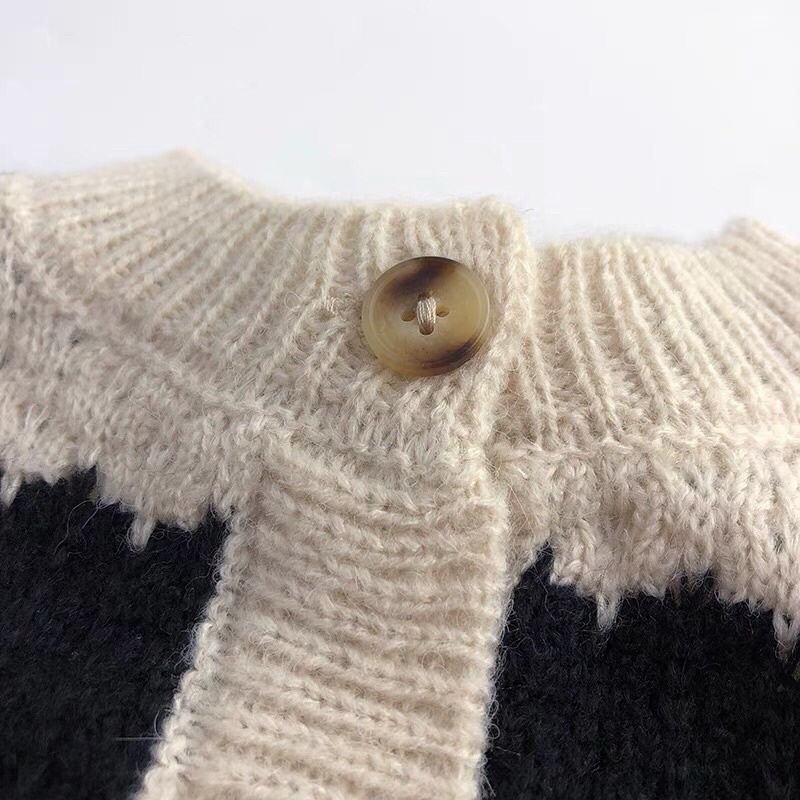 Áo len cardigan sọc đen trắng Hàn Quốc dành cho bé trai bé gái size 80-130