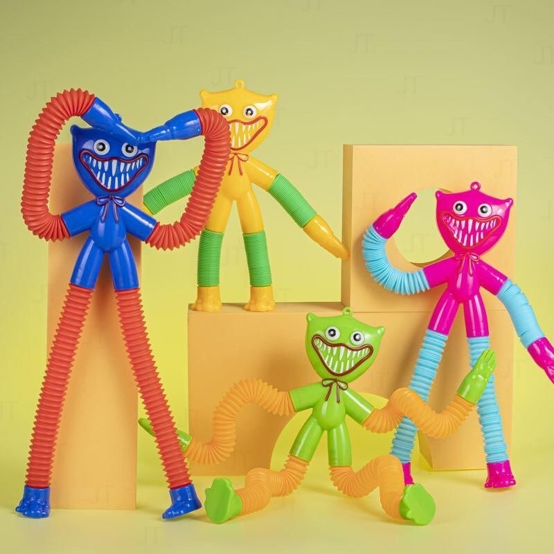 Đồ chơi siêu nhân lò xo rút phát sáng cho bé, đồ chơi thư giãn tạo kiểu thú vi