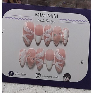 Nailbox thiết kế thạch hồng vẽ cánh hoa tiểu thư