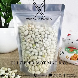 Combo 3kg túi zip 1 mặt trong 1 mặt bạc (túi zip trong đáy đứng, takeaway, túi trà sữa, zip lock)