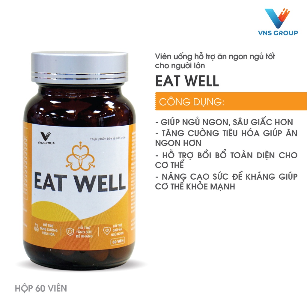 Viên uống ăn ngon Eat Well VNS Group thực phẩm chức năng bồi bổ cơ thể hộp 60 viên