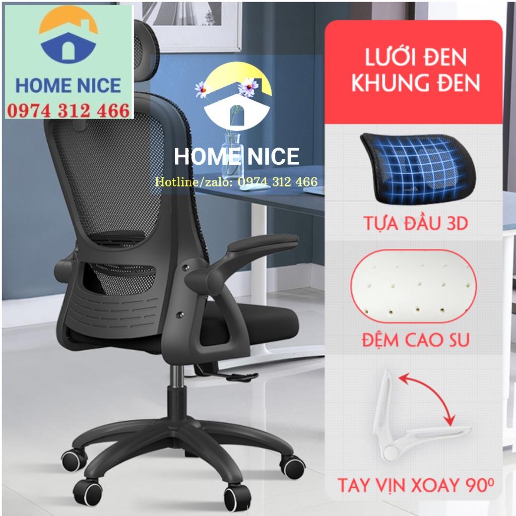 Ghế công thái học ergonomic (HOT), ghế xoay văn phòng lưng lưới, ghế ngồi học online M079