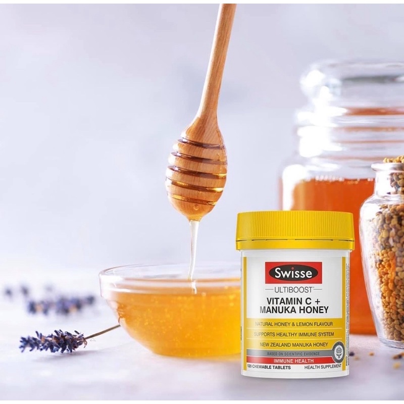 Viên uống tăng miễn dịch Swisse Vitamin C Manuka Honey Úc - 120 viên