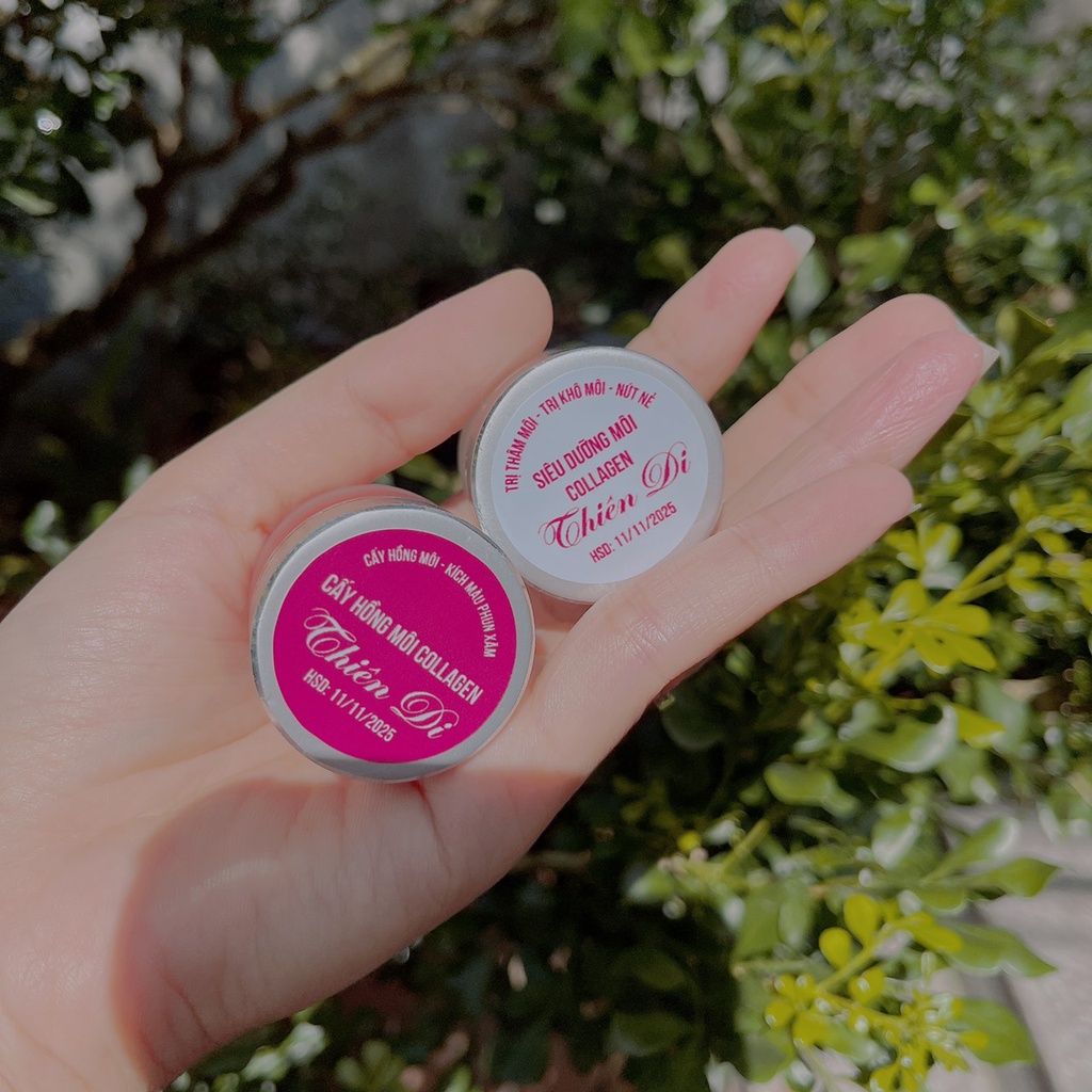 Combo siêu dưỡng môi và cấy hồng môi Collagen Thiên di giúp giảm thâm môi làm hồng môi kích màu sau phun xăm