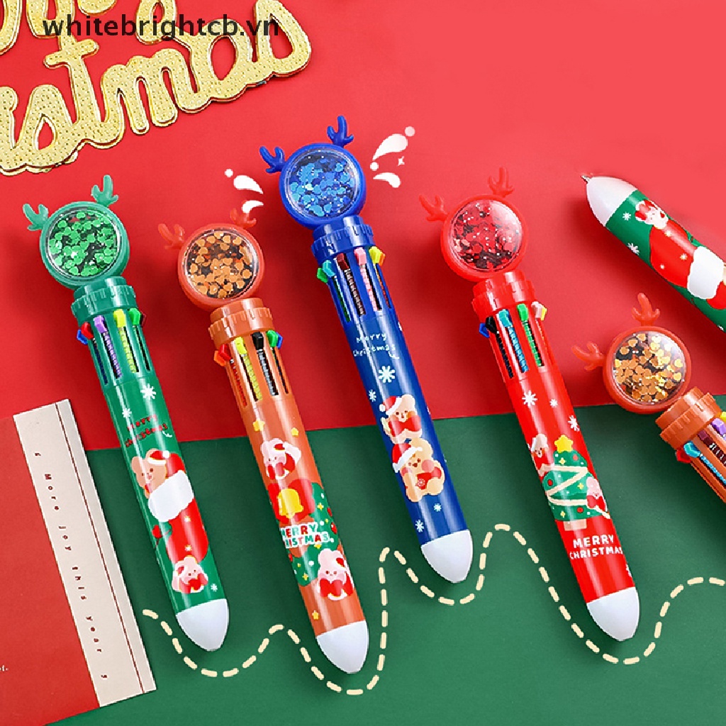 / / Giáng Sinh & Năm Mới ~ / / Bút Bi Hoạt Hình Ông Già Noel Mười Màu Đánh Dấu Trang Trí Giáng Sinh Nhiều Màu Sắc Làm Quà Tặng Văn Phòng Phẩm.