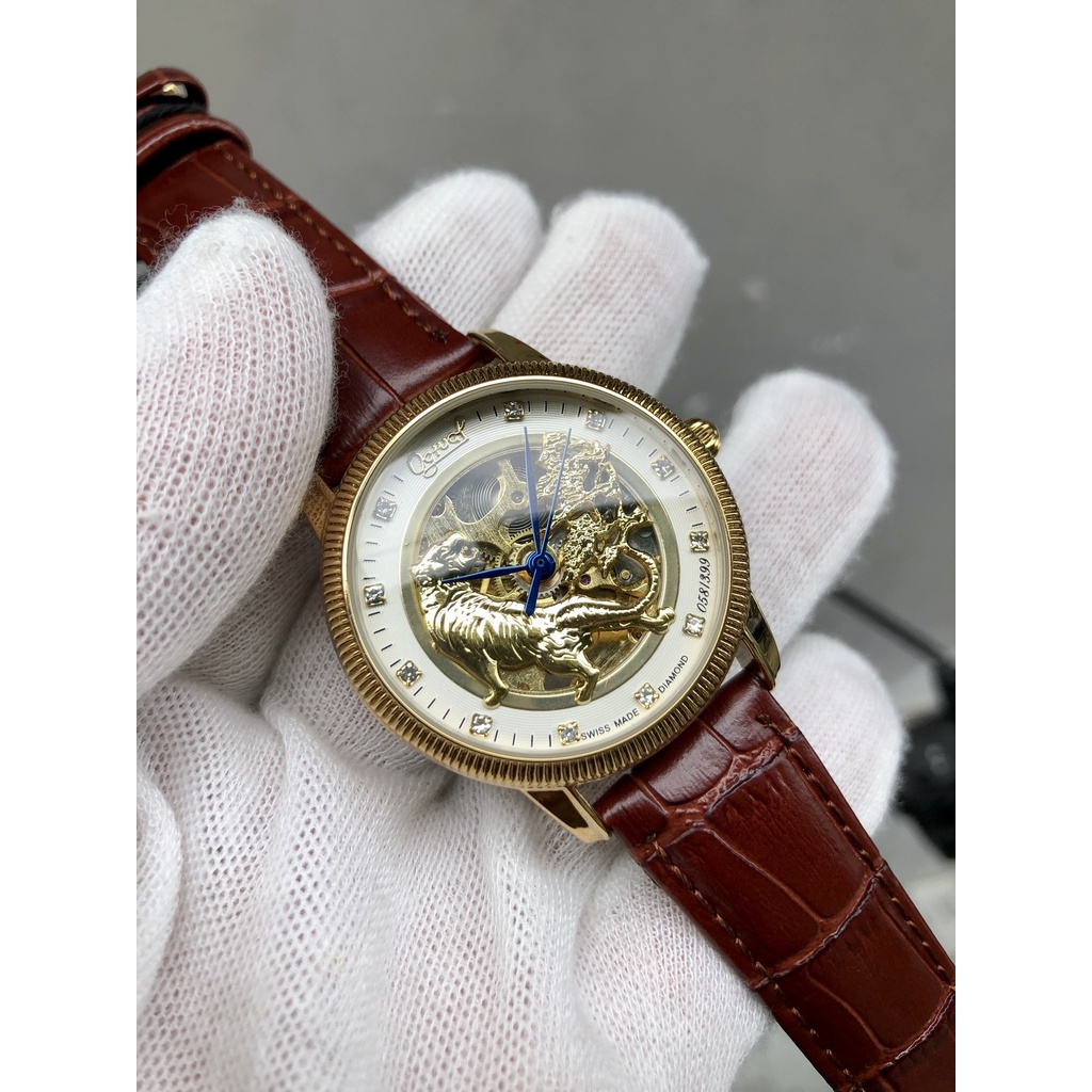 Đồng hồ nam cơ tevise chính hãng t805d cao cấp dây da