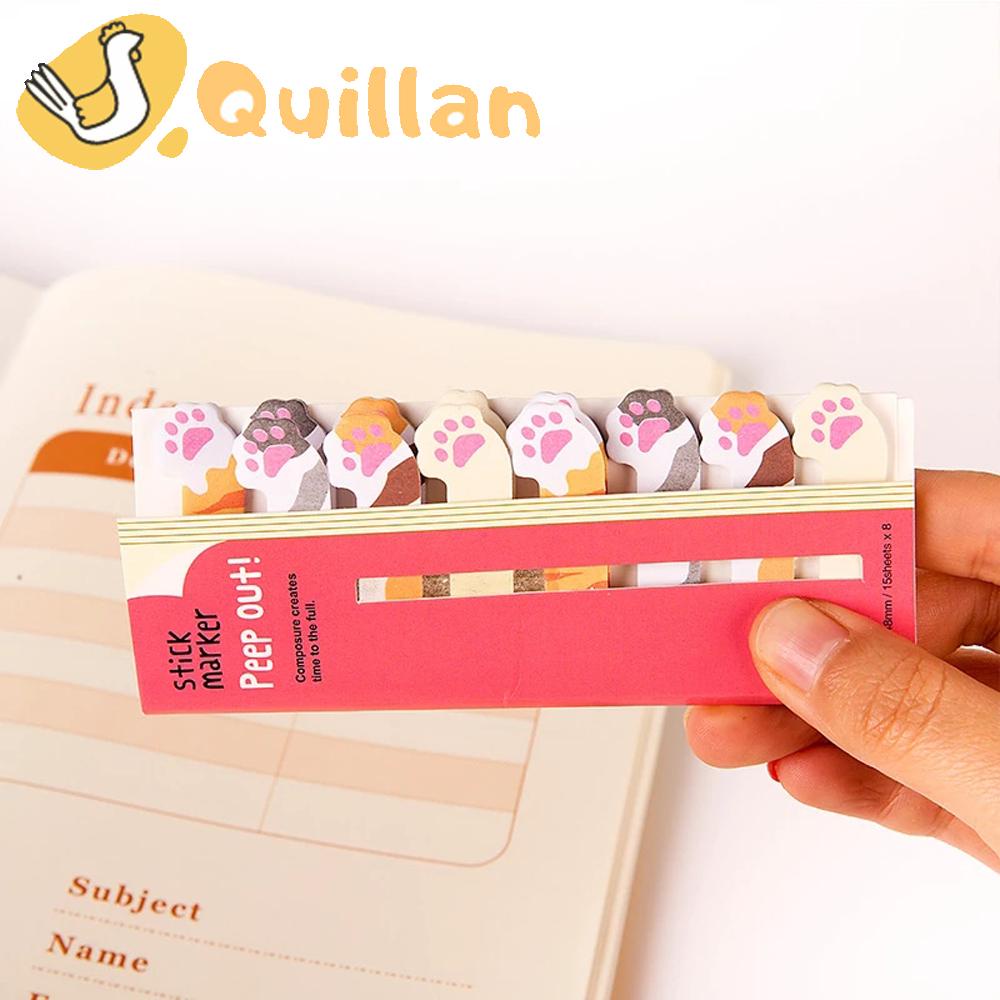 QUILLAN Giấy ghi chú đánh dấu trang sách hình mèo gấu trúc sáng tạo dễ thương cho văn phòng trường học
