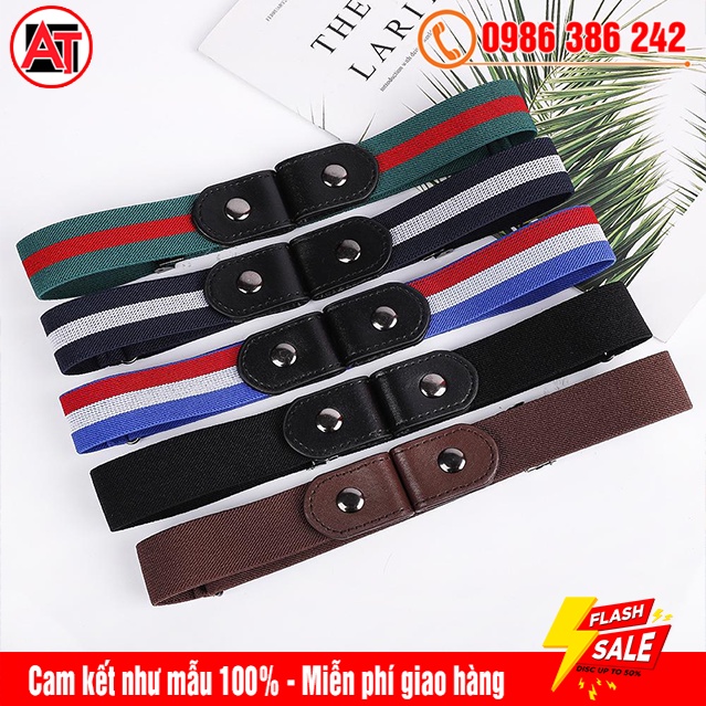 Dây Đai Thắt Lưng Vải Canvas Thun Co Dãn, Đàn Hồi Cao Giúp Điều Chỉnh Eo Quần Jeans Nhanh Chóng