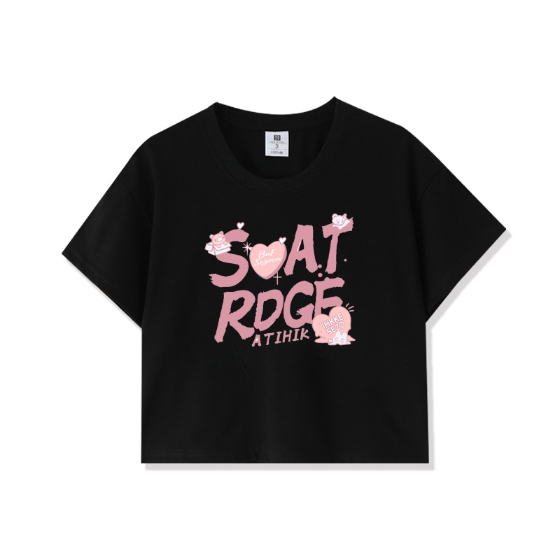 Cocory vn Áo Croptop Tay Ngắn In Chữ Thời Trang