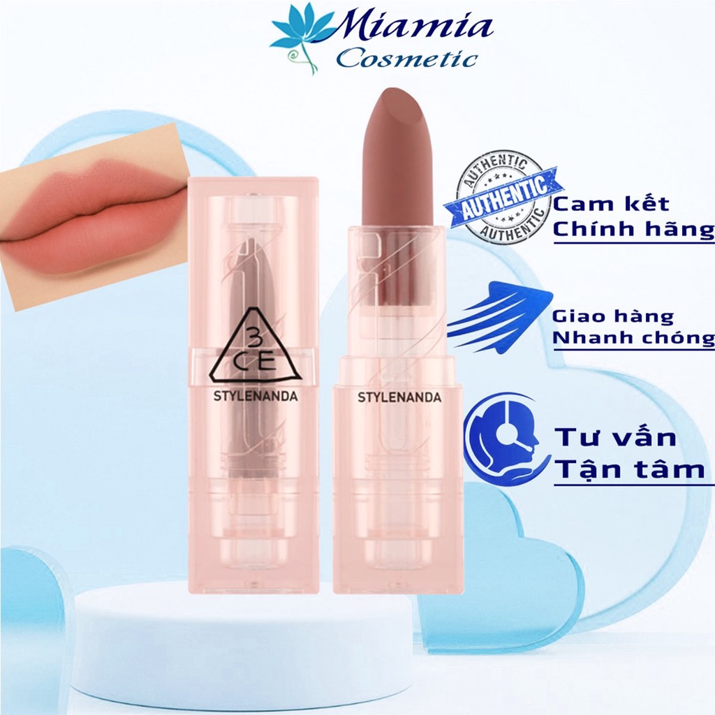 Son Môi 3CE Thỏi Soft Matte Lipstick Way Back Màu Hồng Nude Nhẹ Nhàng Mơ Màng [CHINH HÃNG]