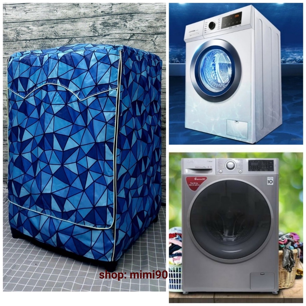(Dành cho Dòng Aqua từ 8-15kg) Vải dù xịn không nổ vỏ Áo trùm máy giặt cửa trước - vải bao chùm chống bụi (mẫu như hình)