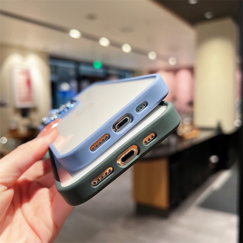 Ốp lưng nhũ đá viền màu bảo vệ camera cho iPhone 15 Pro Max 14 Pro Max 13 Pro Max 12 Pro Max 11 Pro Max siêu đẹp