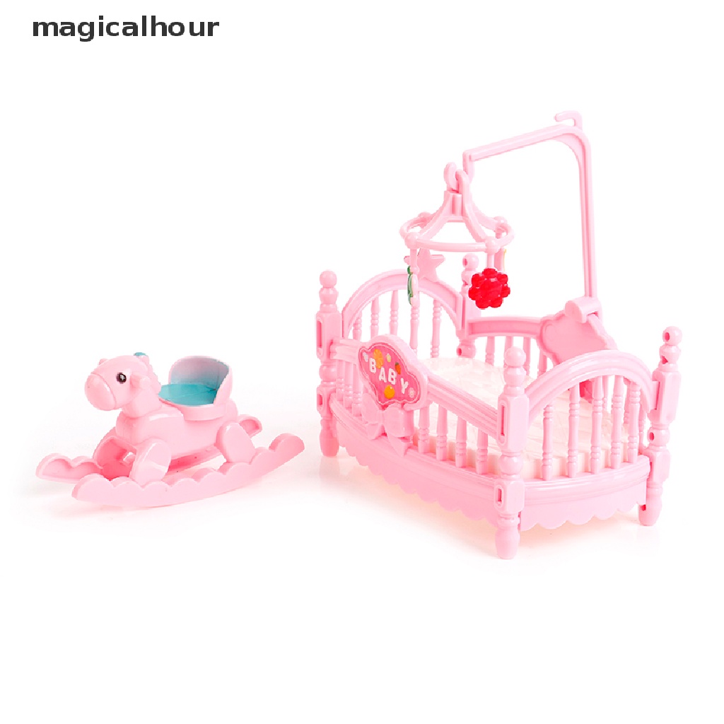 Giường Cũi Em Bé Mini Trang Trí Nhà Búp Bê Mới