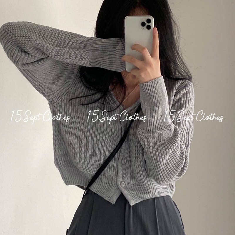 Áo len cardigan croptop cá tính hot trend thu đông