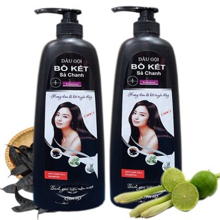 Tinh chất bồ kết giúp tóc suông mềm ]02 chai dầu gội bồ kết sả chanh