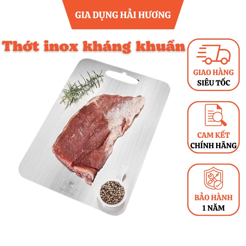 Thớt inox 304 size 29cm kháng khuẩn rã đông nhanh chống ẩm mốc dễ vệ sinh