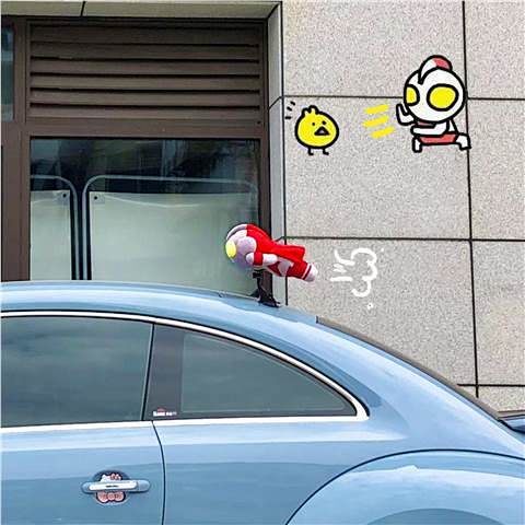 Car Decoration Roof Exterior Decoration Ultraman Doll Doll Ornaments Mini Motorcycle Battery Car Universal r6dQ